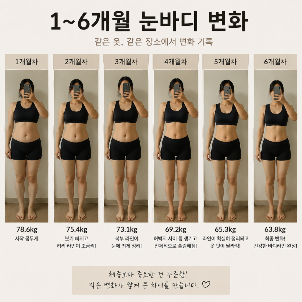 6개월간의 눈바디 변화