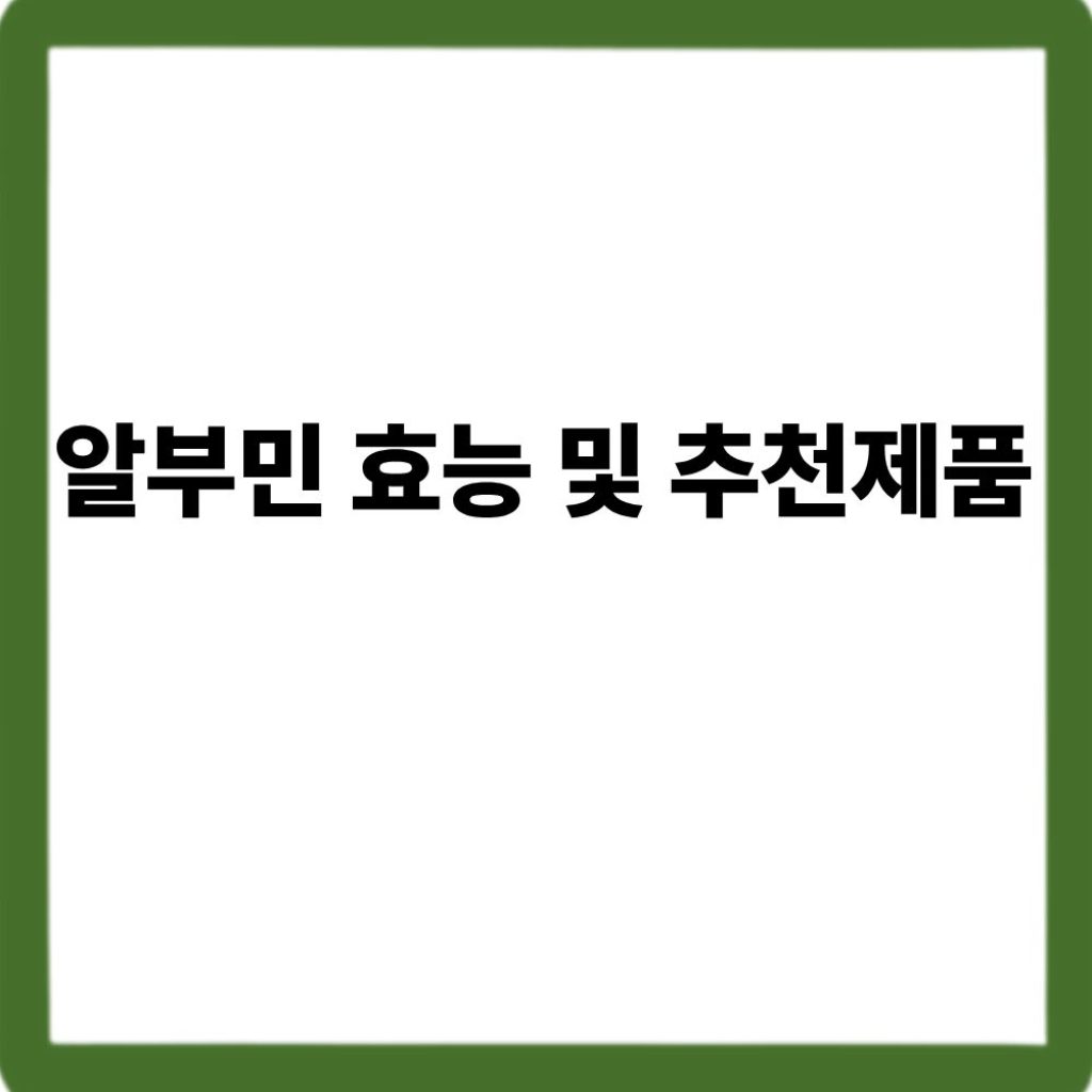 참신한하루 알부민